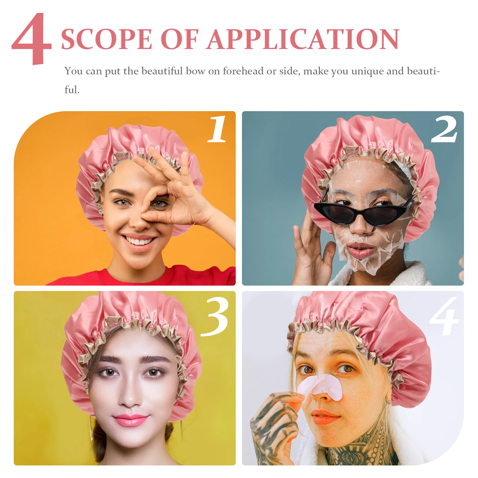 

Waterproof Shower Hat Bathing Hair Reusable Caps Double Layer Women Men Size Fit Night Bath Cap Hair Protection