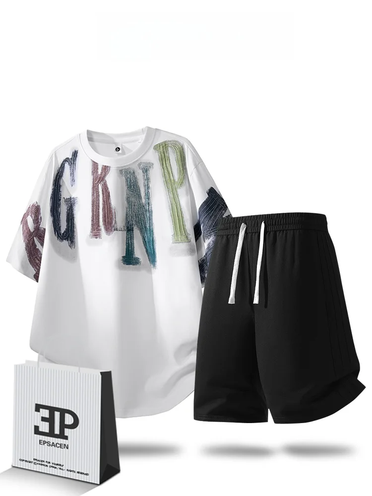 ensemble-de-sport-d'ete-pour-homme-t-shirt-fin-a-manches-courtes-et-short-ample-style-americain-tendance-–-ensemble-deux-pieces