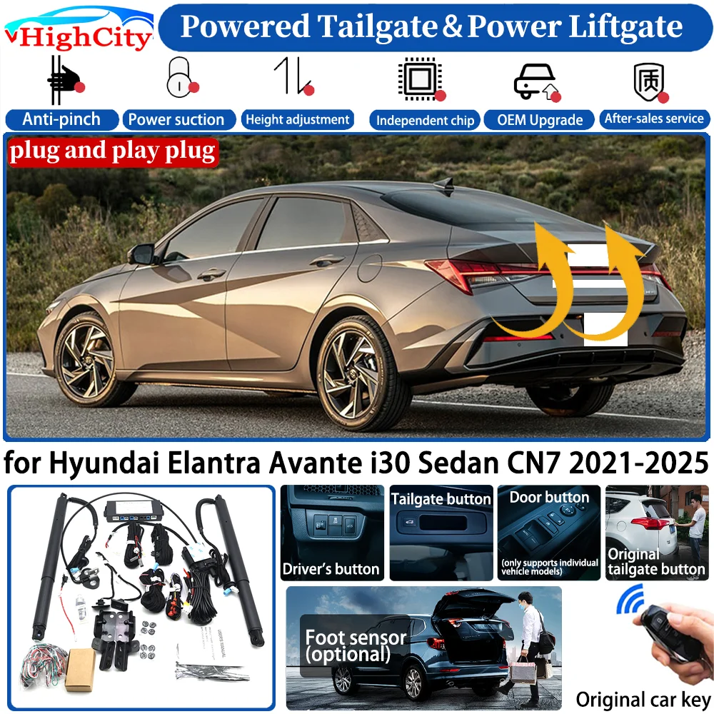 for Hyundai Elantra Avante i30 Sedan CN7 2021-2025 Car Automatic Smart Powered Tailgate Power Liftgate System Trunk Lift Kit