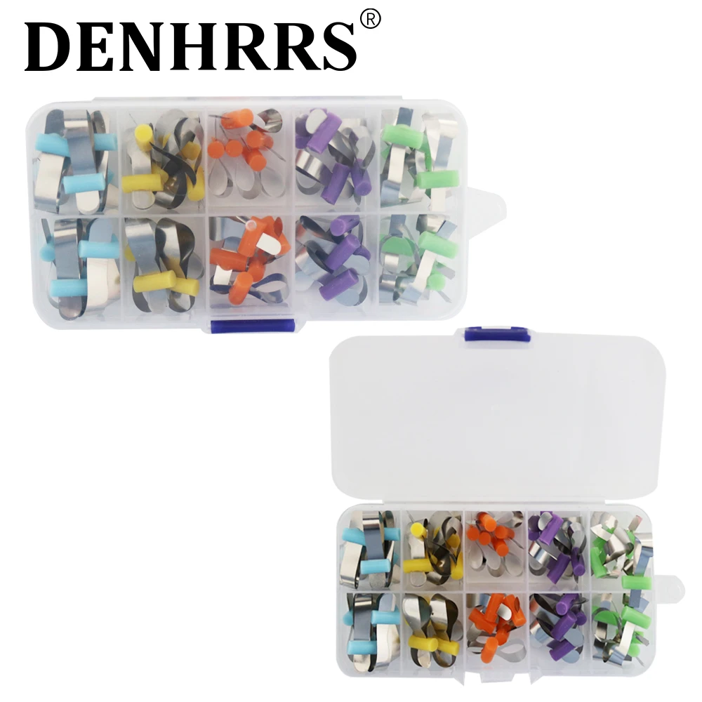 

50 шт./кор., стоматологический ортодонтический формовочный лист, секционные контурные металлические матрицы с позиционированием для стоматолога, взрослых/детей