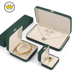 Jewelry Box High-end PU Leather Ring case Bracelet Pendant Earring Box Women Holiday Gift Jewelry Packaging Wholesale