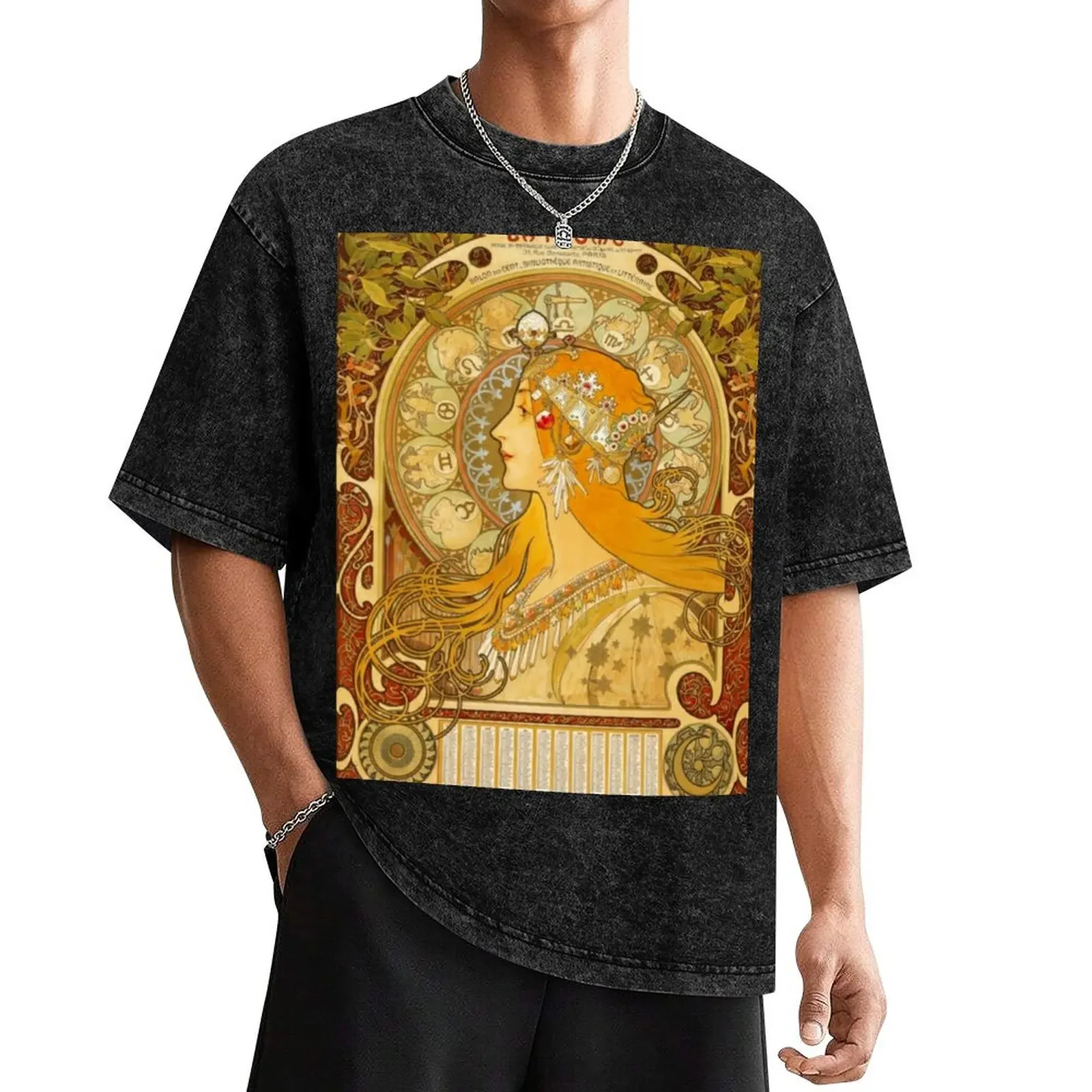 

Alphonse Mucha zodiac,mucha zodiac T-Shirt quick-drying oversized oversized t shirt men