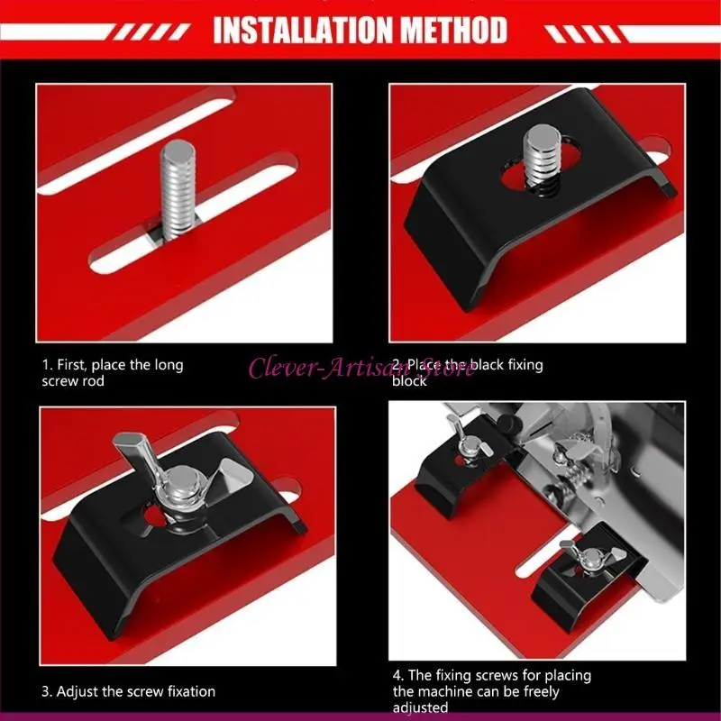 E06B Handheld Circular Sciage base base Guide coupe d'installation rapide pour le travail du bois