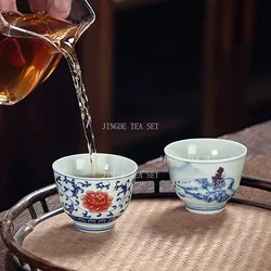 Chinese Tradition Handmade Ceramic Teacup Coffee Cup Travel Tea Bowl Household Boutique Teaware Portable Personal Single Cup