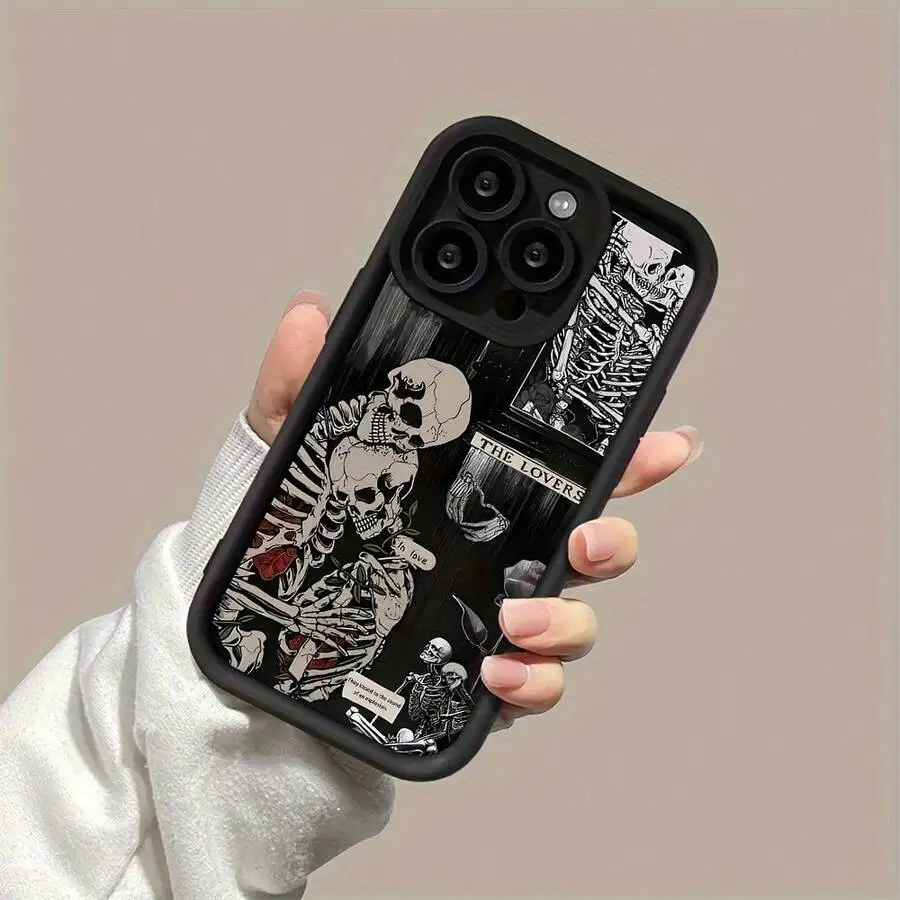 

Skull And Skeleton Design TPU Phone Case With Shock Absorption For iPhone 16 15 14 13 12 Pro Max
