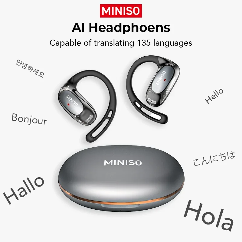 MINISO MS202 Bluetooth V6.0 Headphones OWS Wireless Headphones Music Stere AI Translation Earphones Low Latency Long-Life