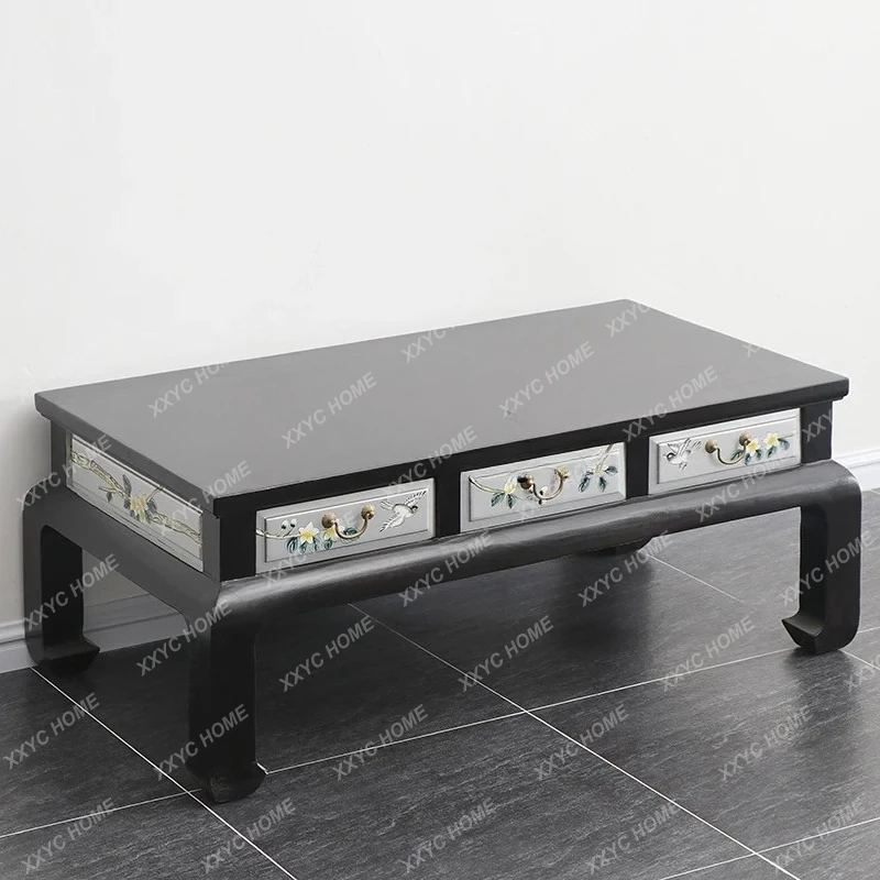 AA Modern Chinese Style Solid Wood Coffee Table Simple  Coffee Table with Storage Drawer Full Mortise and Tenon Furniture