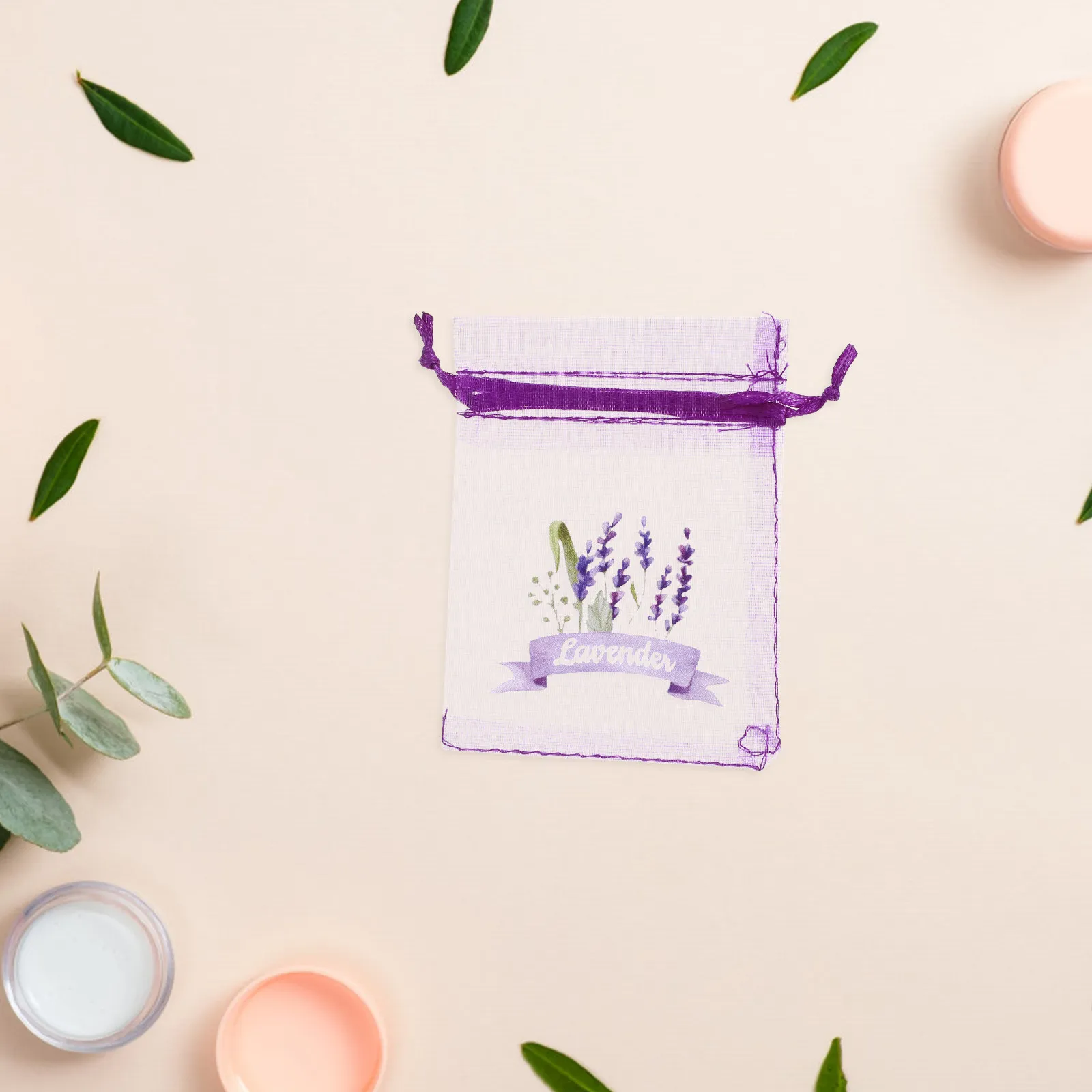 20Pcs Lavender Sachet Bags Drawstring Mesh Bag Breathable Storage for Dried Lavender Rose Petals Wardrobe Drawer Use