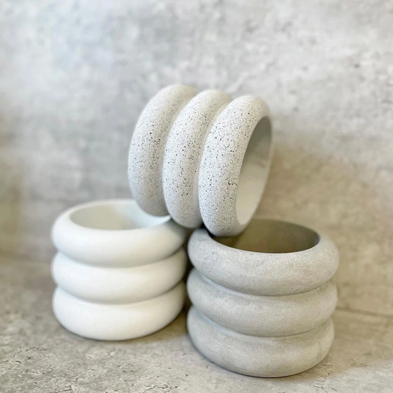 DIY betoniarnia Pot formy silikonowe opony kształty pączki okrągłe piór posiadacze ogrodnictwo dekoracyjne formy cementu epoksydowego formy