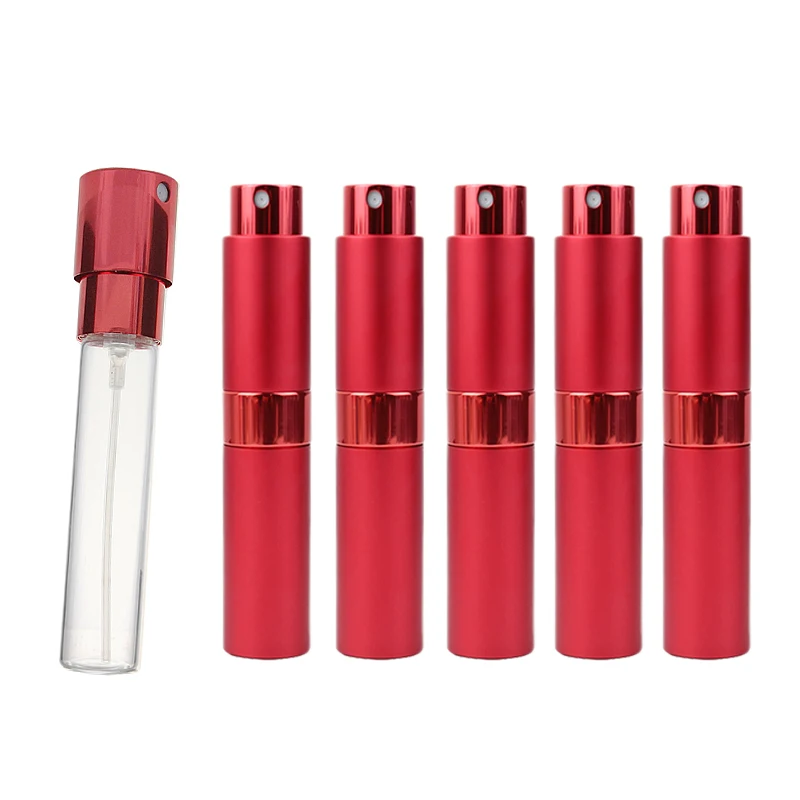 Atomiseur de parfum portable en aluminium, d'extraction pulvérisateur cosmétique, bouteille de parfum illable, quotidien, voyage, 8ml, 6 pièces