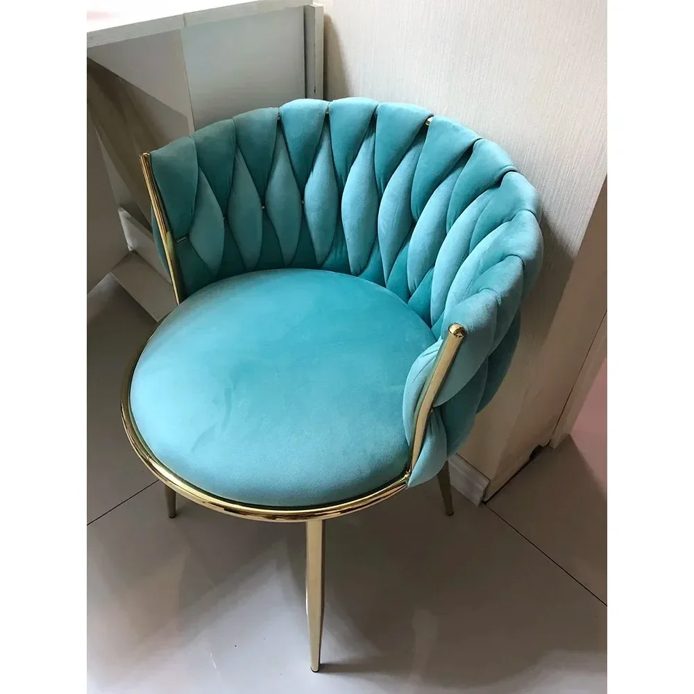 Luxury Makeup Chairs Home Living Room Dining Chair Backrest Bedroom Dressing Table Stools Furniture Nail Beauty Stool Customized