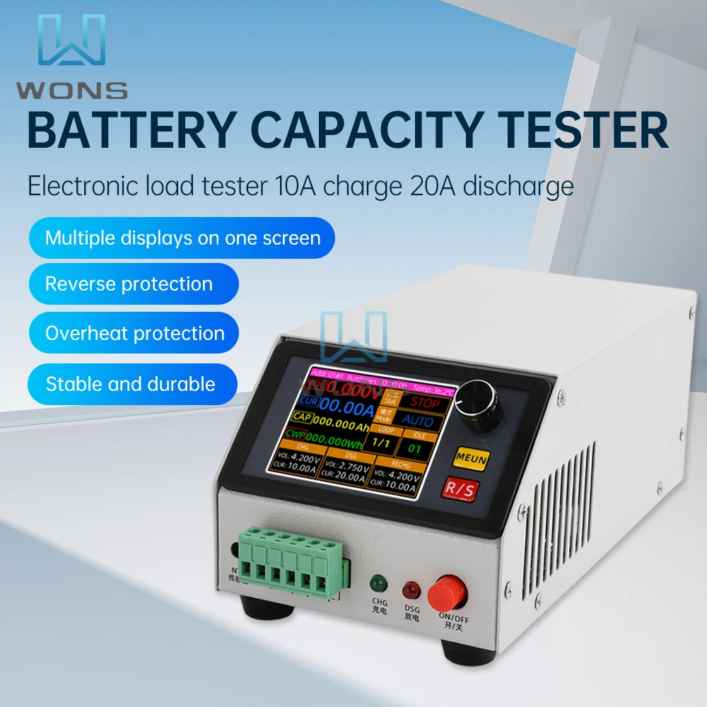 

DC19V 4.74A Professional Programmable Electronic Battery Load Tester 150W DC Load Resistance Battery Capacity Tester