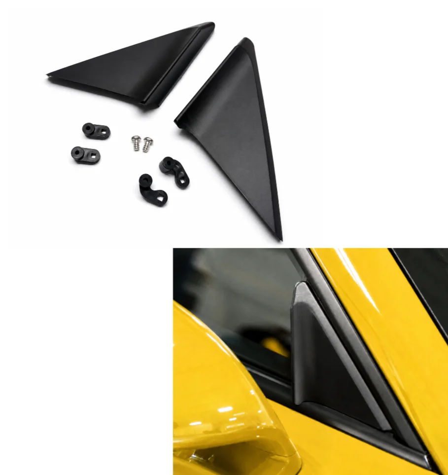 Black A Pillar Side Window Airflow Deflector Kit For Porsche 911 991 981 718