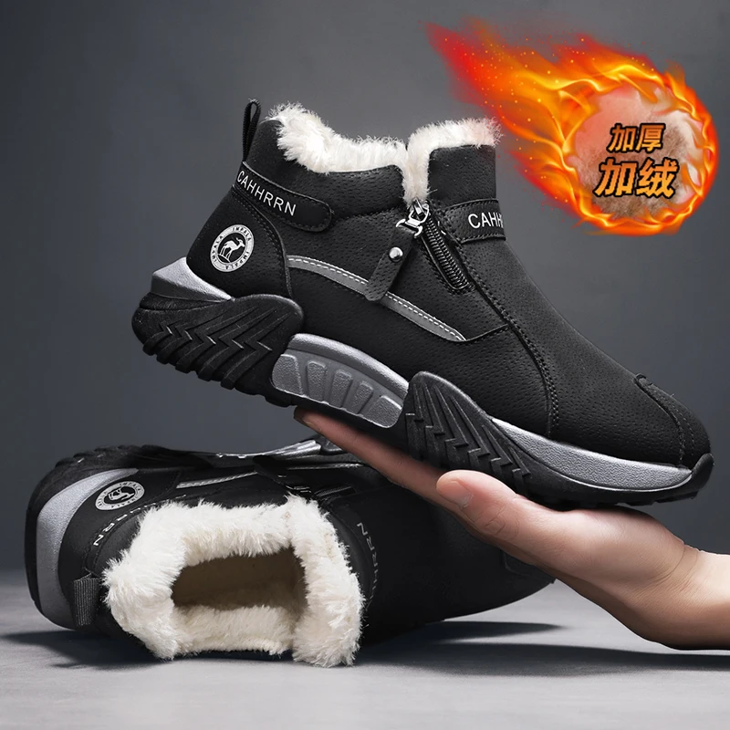 men boots 2025 New Winter Slippers Warm Men Shoes Waterproof Non-Slip Plush Sneakers Male tenis shoes Boots Men Sneakers Winter - view 2