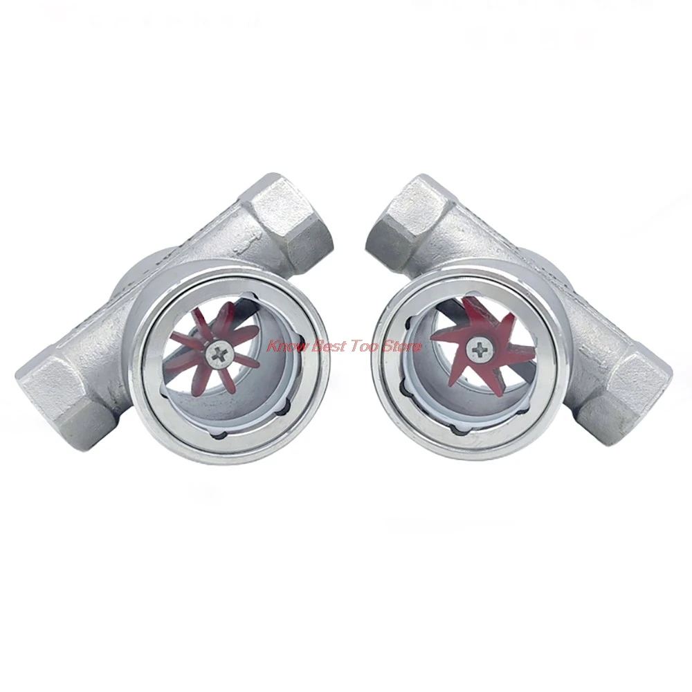 

1PCS 1/4 "- "2" BSPT Inner Screw 304 Stainless Steel Window Flow Indicator With Impeller Surface Flow Observer Water Oil