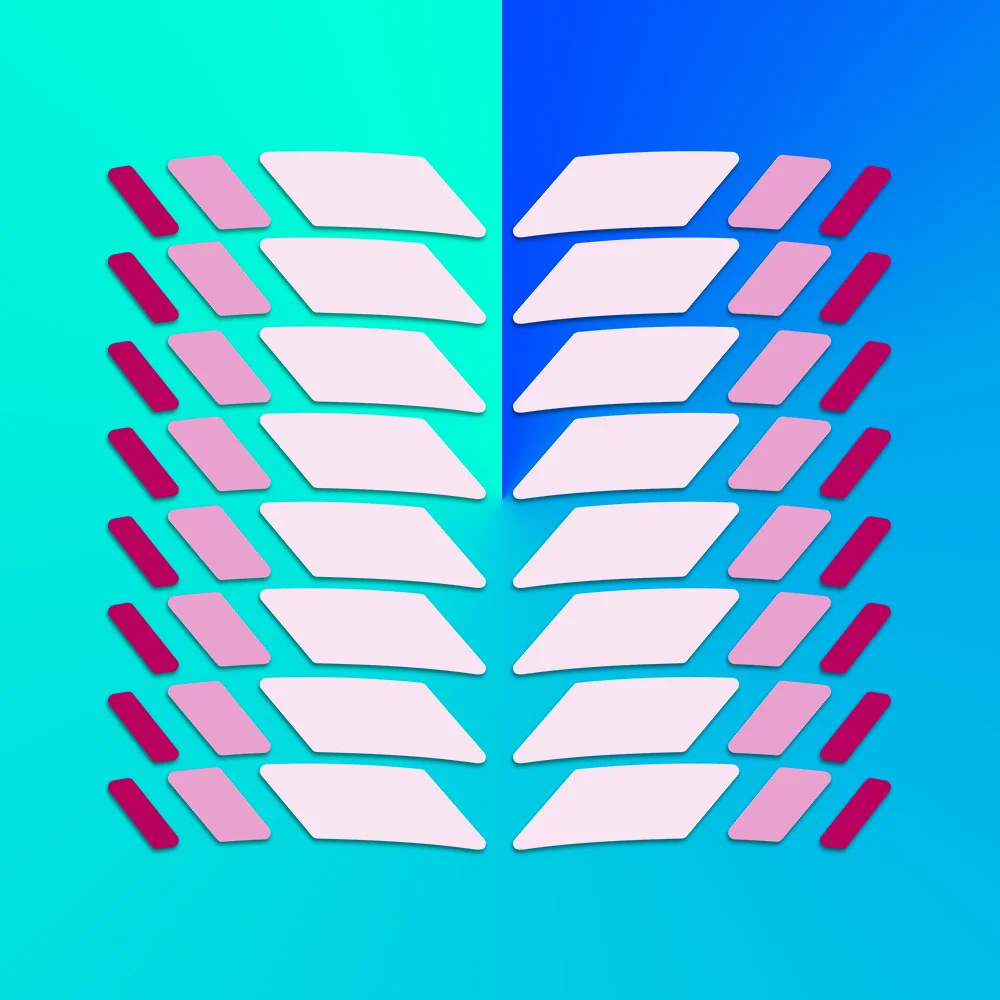 16 قطعة محور عجلة الدراجة الجبلية ملصق رائع بثلاثة ألوان، شريط زخرفي شخصي، ضوء مضيء، محور عجلة لاتيه #3