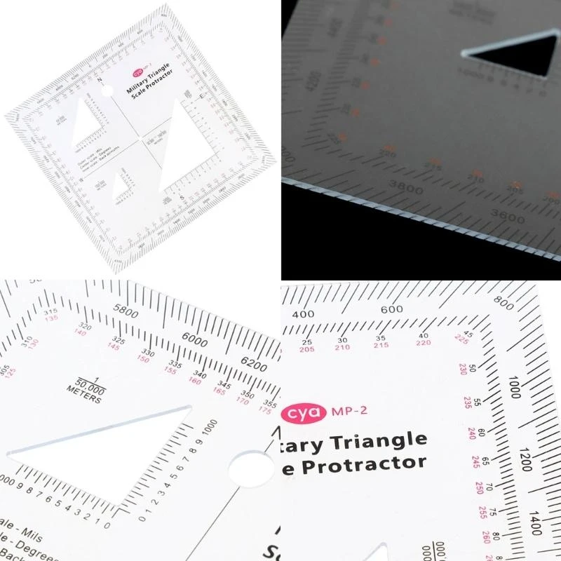 Clear MGRS USNG Coordinate Scale Protractor for Sea & Land Navigation Adventure Topographical Map Scale