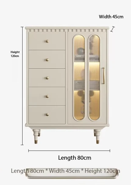 Modern minimalist light luxury style bedroom living room combination solid wood coffee table and cabinet