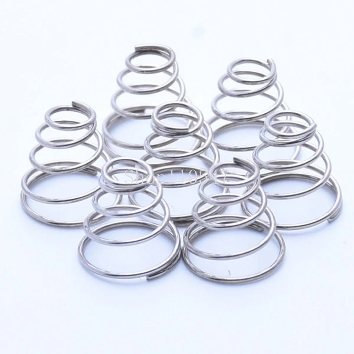 10pcs Tower Spring 304 Stainless Steel Taper Wire Compression Spring Conical Diameter 3-32mm Wire Diameter 0.4-2mm Hight 7-76mm