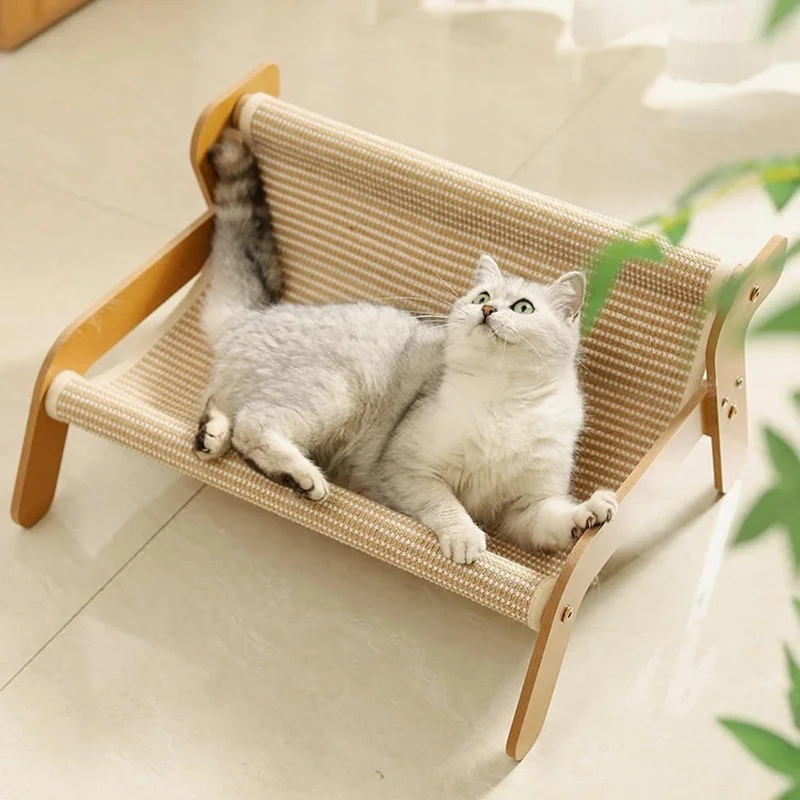 Cama hamaca transpirable de verano para gatos, elevada sisal - imagen 5