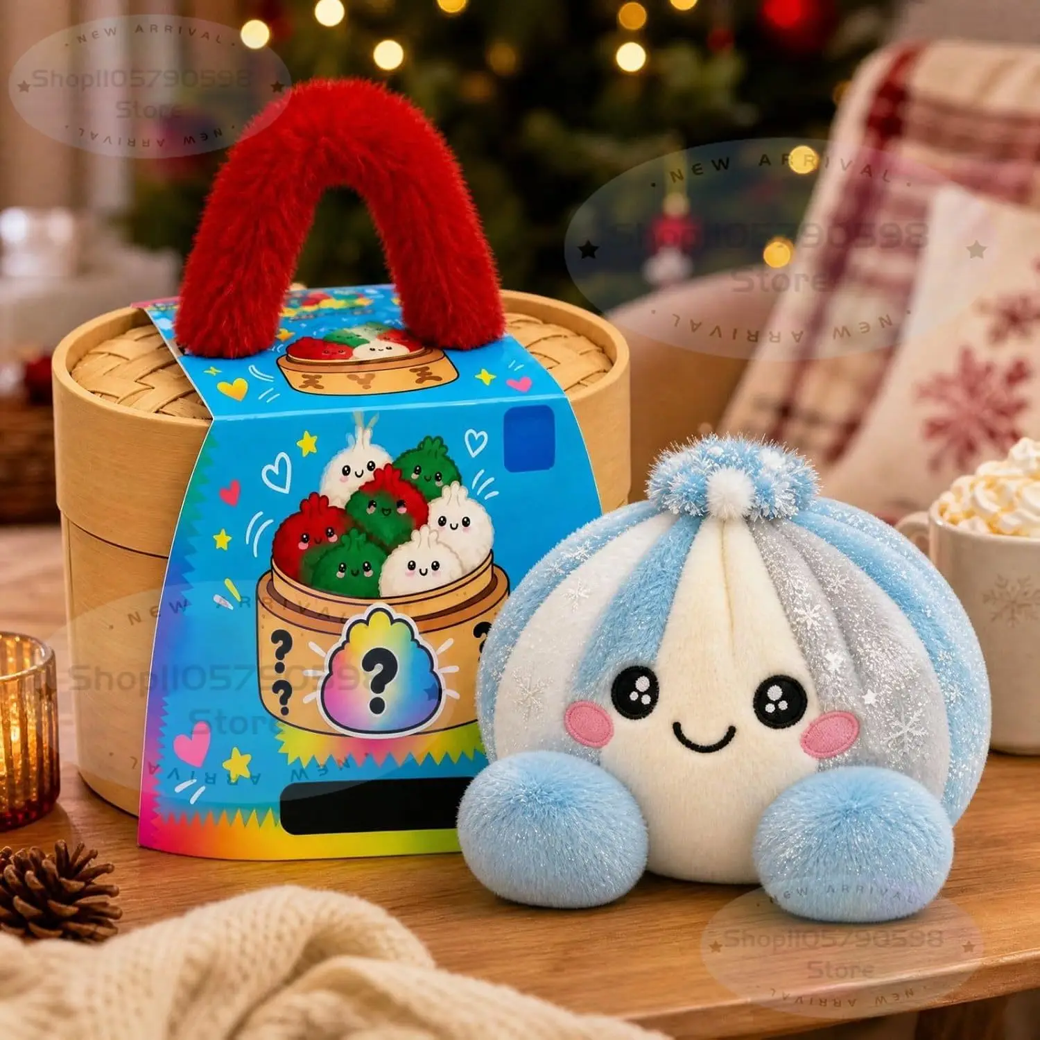 Christmas Big Mystery Dumpling, Cute Plush Stuffed Steamed Bun Squishies,Dumpling Plush Giant Dumpling Stress Ball Squeeze view 4