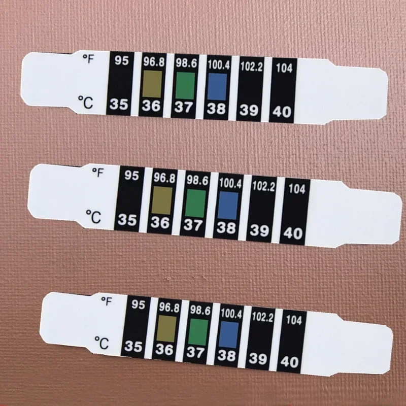 Strip termometer kepala dahi 10/20 buah, stiker pengukur suhu susu demam bayi anak tes suhu perawatan bayi