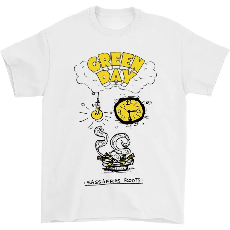

Green Day Band Illustration 3D Printing Fun Retro Punk Style Versatile Quick Drying Short Sleeved Men's and Women's T-shirts
