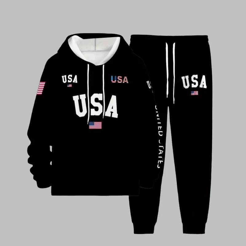 

2025 Autumn/Winter Y2K Men's Sportswear Set 3D Printed Long Sleeve Hoodie Men's Set Comfortable and Breathable Street Wear