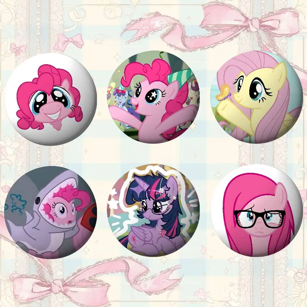 Cute M-My Little Pony-S Badges Tinplate Soft Button Pin Brooch Metal Badge Custom Jewelry Accessories Hat Bag Lapel