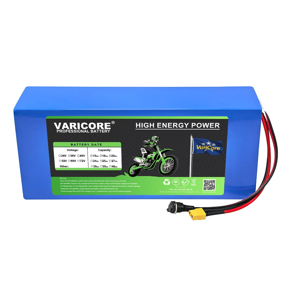 VariCore 48V 25Ah 13s5p 21700 E-Bike Lithium Rechargeable Battery pack Built-in BMS for 54.6v Tricycles Electric vehicles