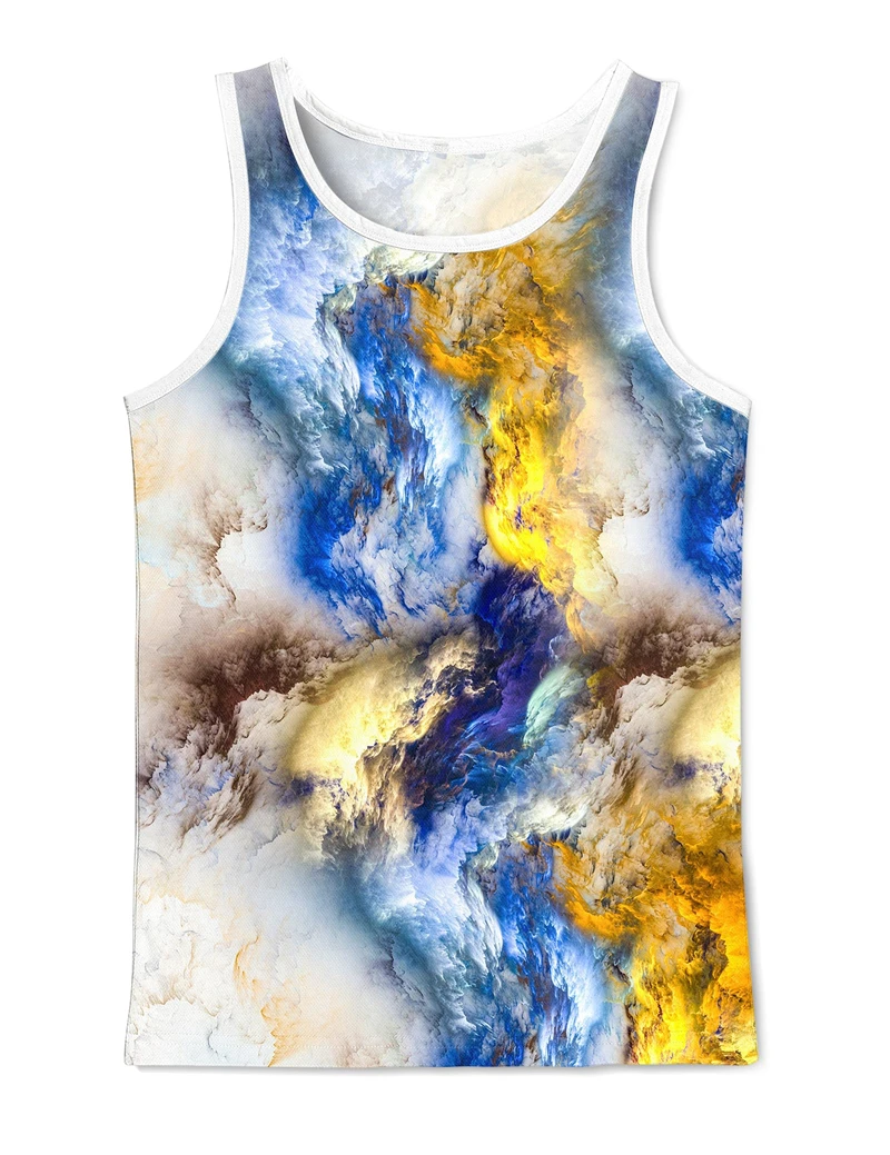 Hawaii Scenery 3D Print Tank Top Summer Mens Beach Streetwear Y2k Tops Oversized Vest Off Shoulder Sleeveless Woman Camisole