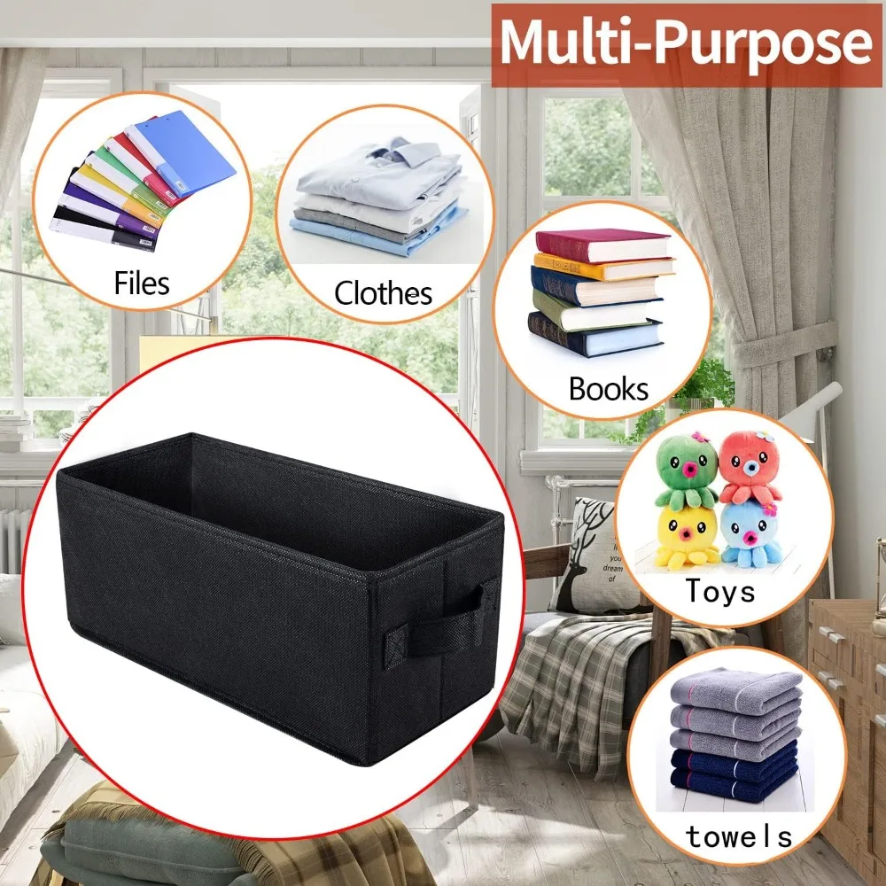 Foldable CD DVD Storage Box With Lid Movie Media Organizer Bin Non Woven Fabric Container For Video Games Books Clothes Cabinets
