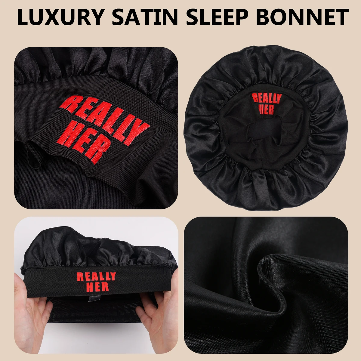 Soft Printed Silk Satin Sleep Cap Unisex Comfortable Nighttime Hair Cover Fashionable Sleep Accessory for Ladies