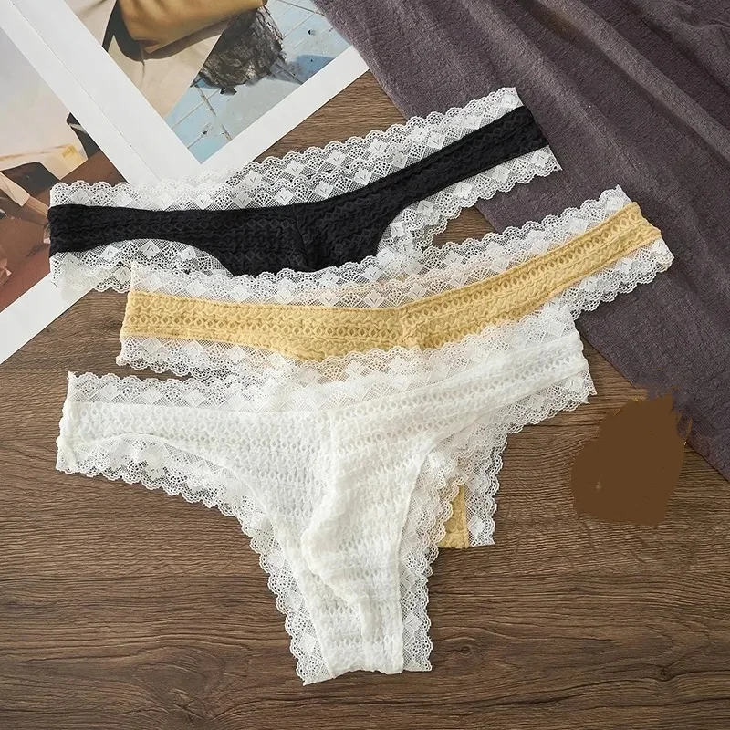 Lace Men's Panties Low Waist Breathable Briefs Sissy Cute Ultra Thin Cosplay Underwear LGBQ Exotic Private Party Costumes