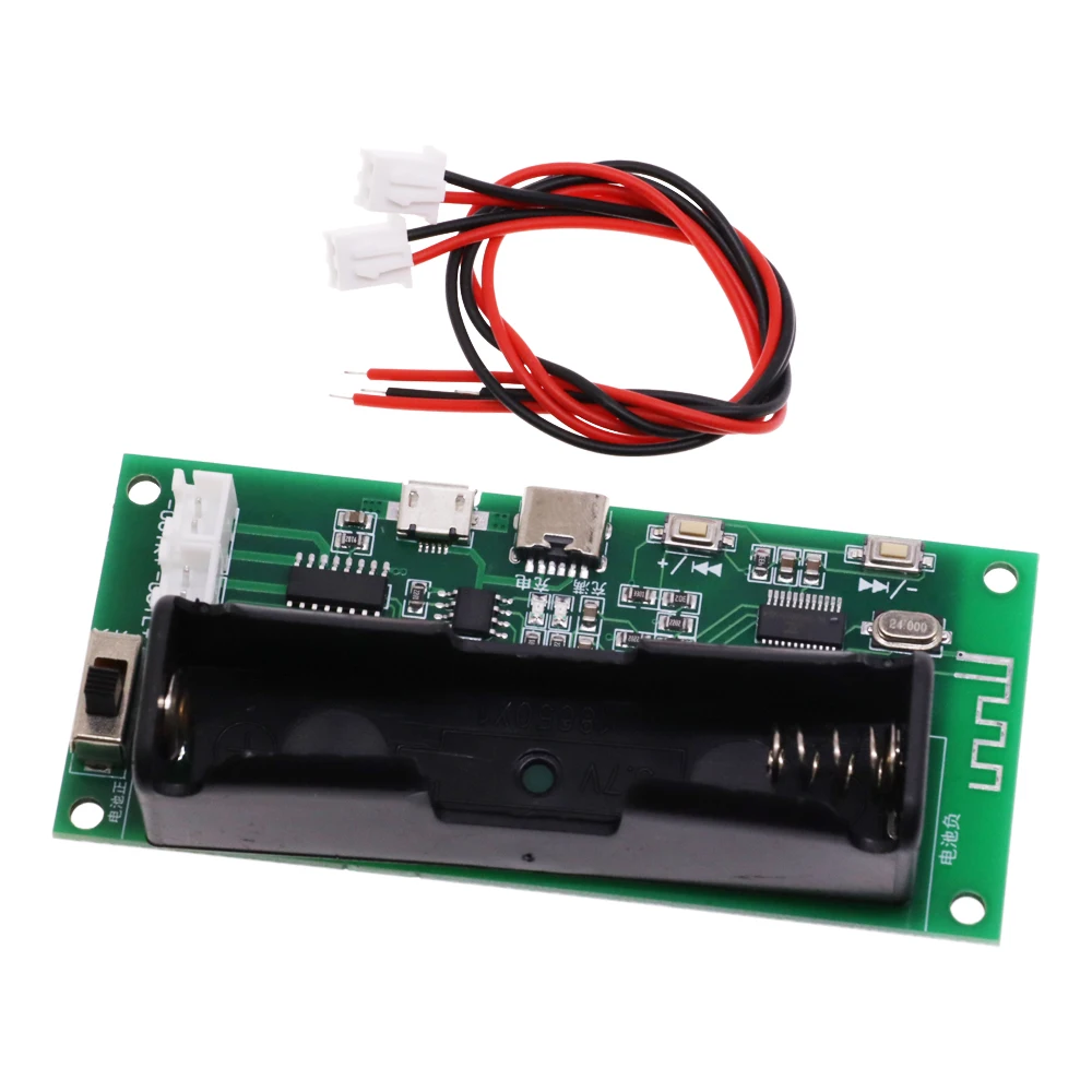 XH-A153 Bluetooth Amplifier Board TYPE-C Micro DC 5V 3W*2 2.0 Channel Audio AMP with 18650 Battery Case For Speakers PAM8403