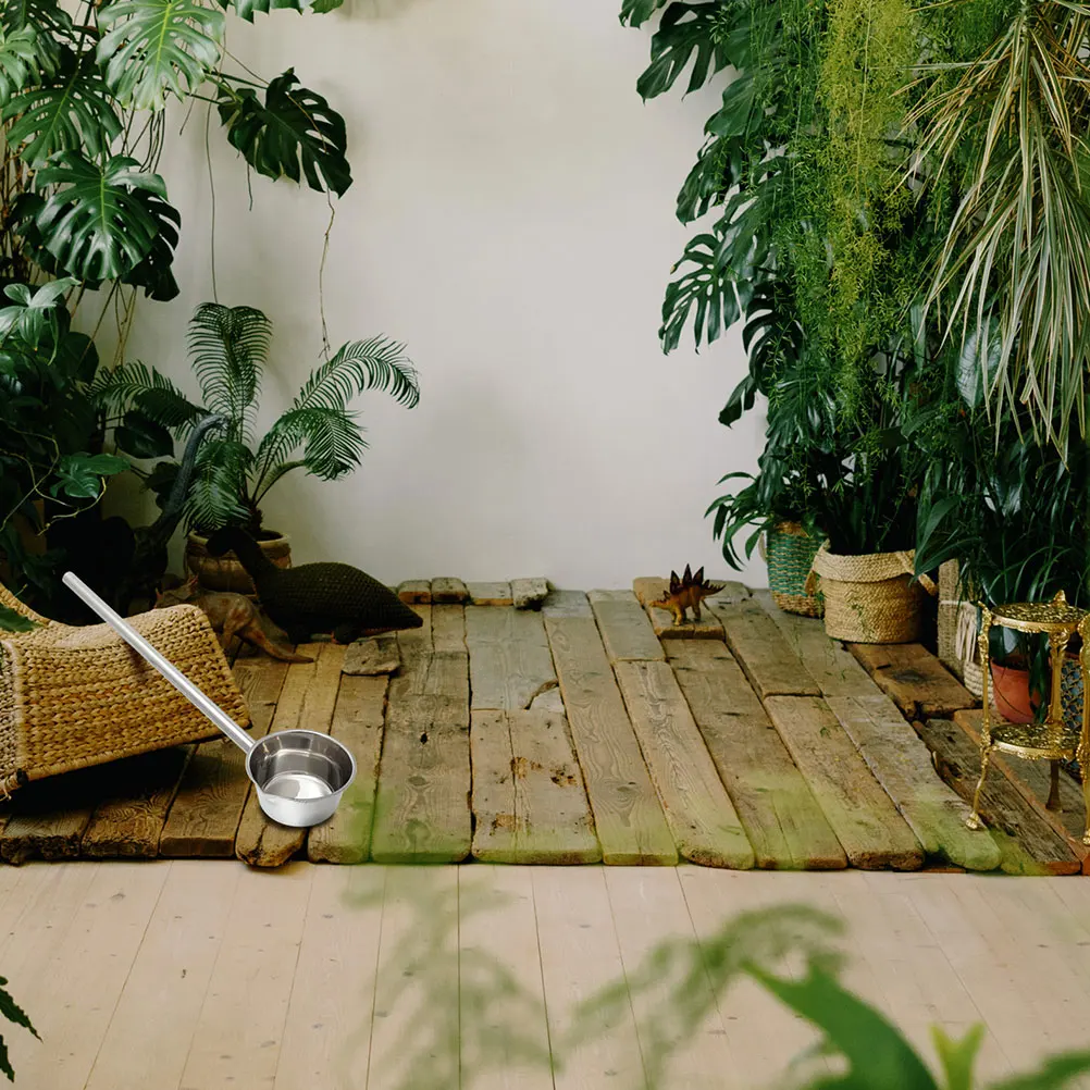 

Extended Handle Ladle Long Dipper Soup Water Stainless Kitchen Tools Scoop Handled for Watering Plants Hair