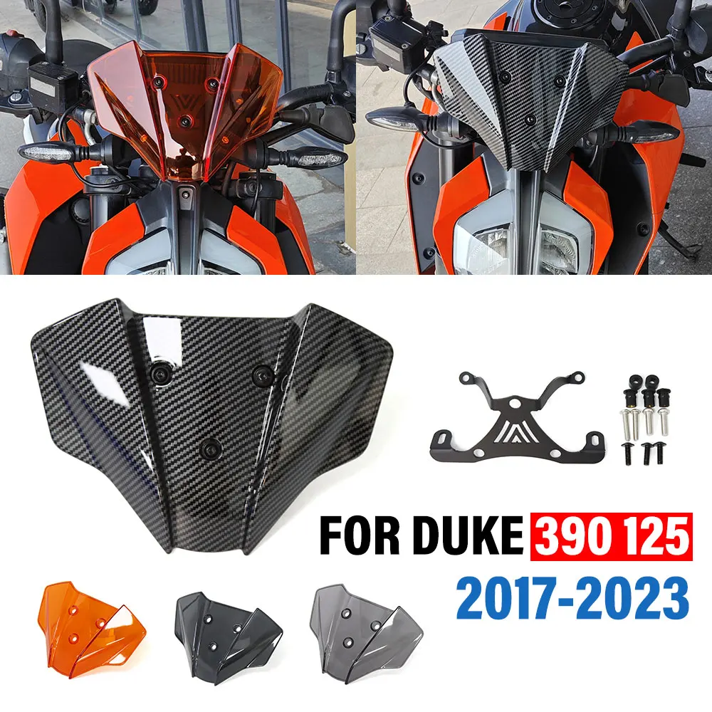 

FOR 390 DUKE 125 DUKE 2017-2023 DUKE125 Duke390 Motorcycle Front Windshield Windscreen Flyscreen Wind Deflectors Shield Screen