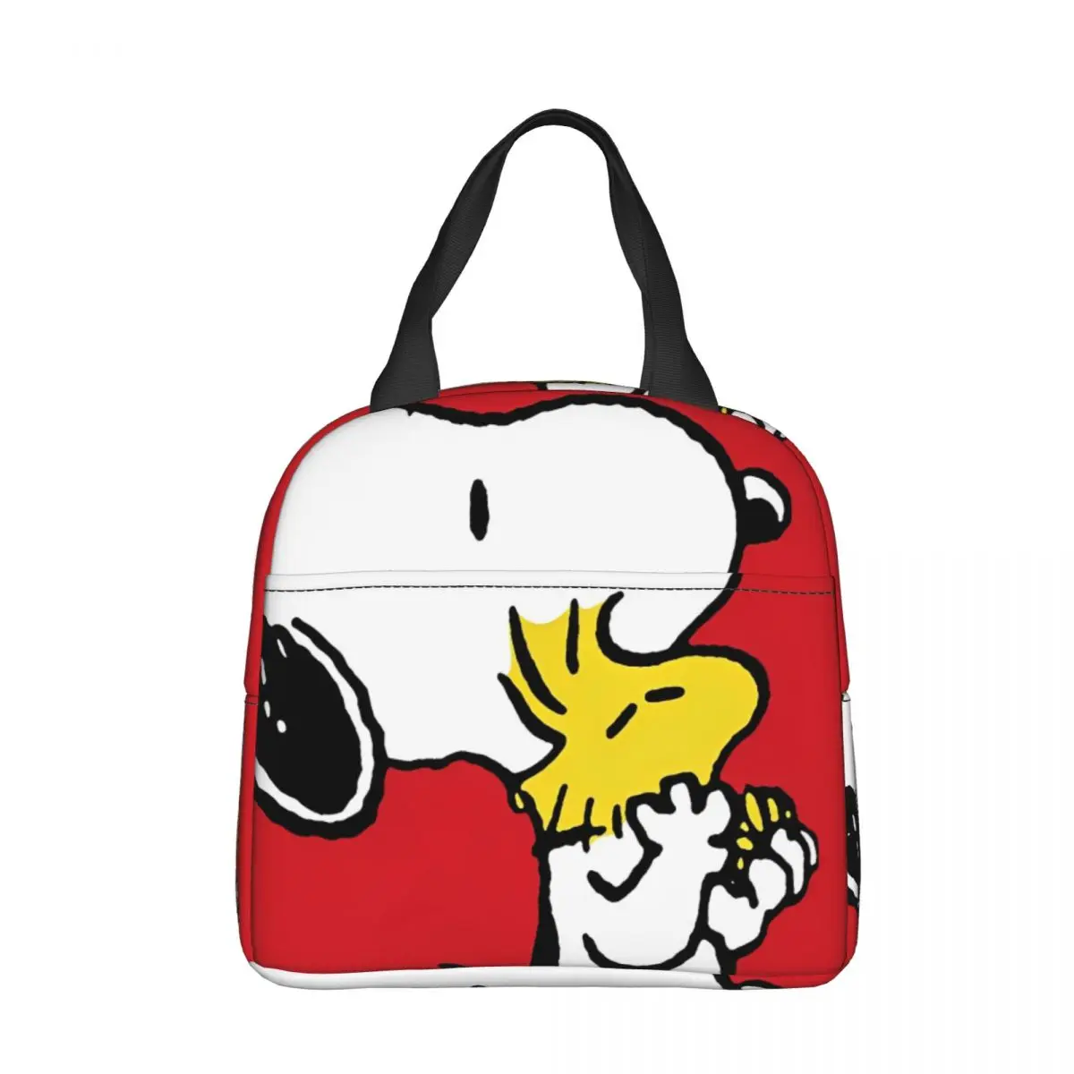Red Snoopys Woodstock Isolierte Lunchtaschen, Kühltasche, Lunchbehälter, Cartoon-Lunchbox, auslaufsichere Tragetasche, Lunchbox für Männer und Frauen, Arbeit, Reisen