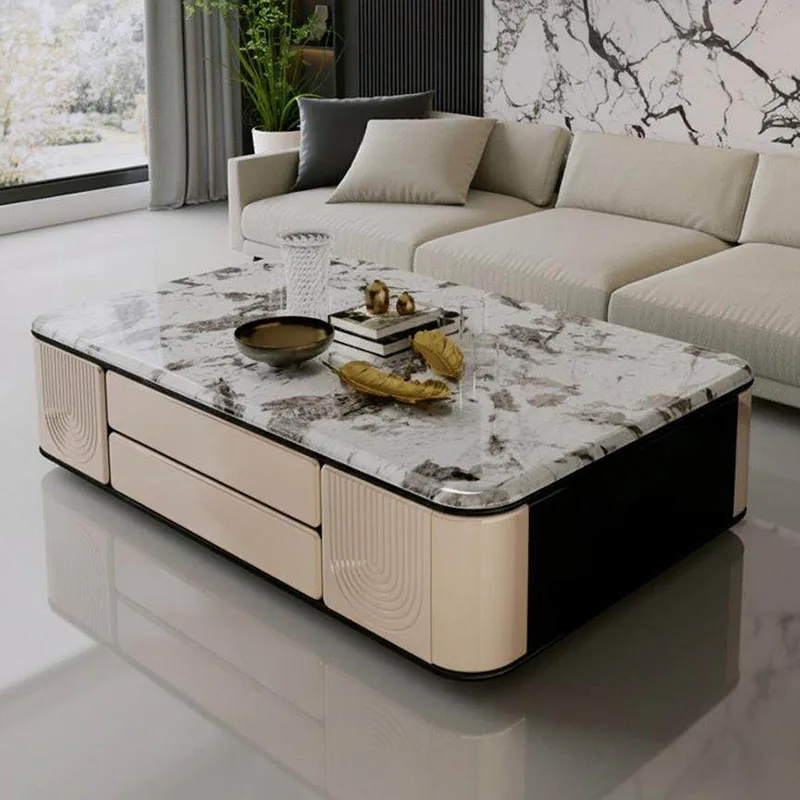 

Moving Writing Coffee Table Luxury Modern Living Room Designer Storage Drawers Side Table Dinner Mesa Auxiliar Home Furniture