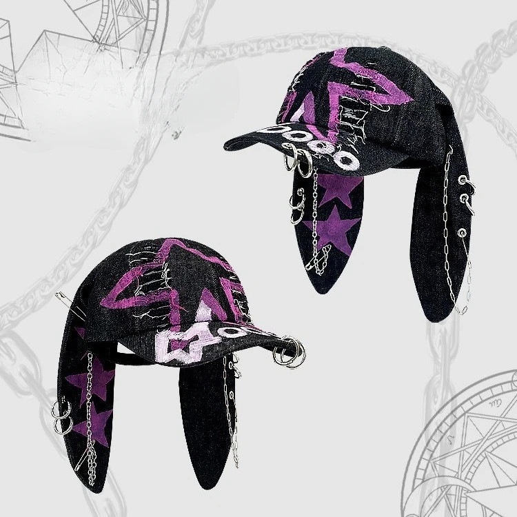 

Star Adorable Bunny Floppy Eared Baseball Cap Y2K