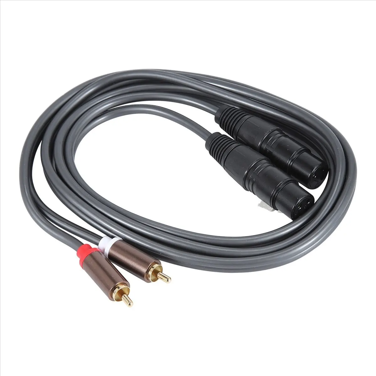 AABFK Dual Female Xlr to Rca Cable,Heavy Duty 2 Xlr Female to 2 Rca Male Patch Cable Hifi Stereo Audio Connection Cable Wire