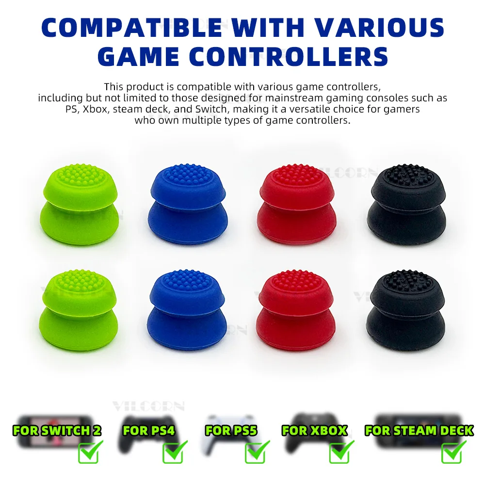 High-Rise Silicone Analog Stick Grip Caps For PS5 PS4 Controller Thumb Cap Compatible with XBOX Switch Pro Gamepad Thumb Stick