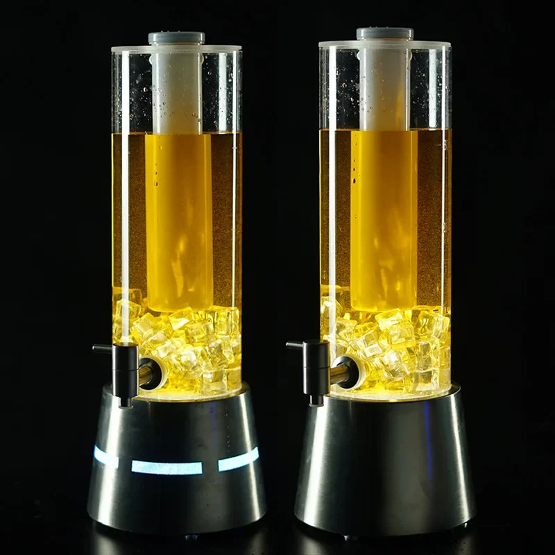 Ice pattern with icicle faucet wine cannon barrel charging luminous bar restaurant 2 liters 3 liters Internet celebrity cola