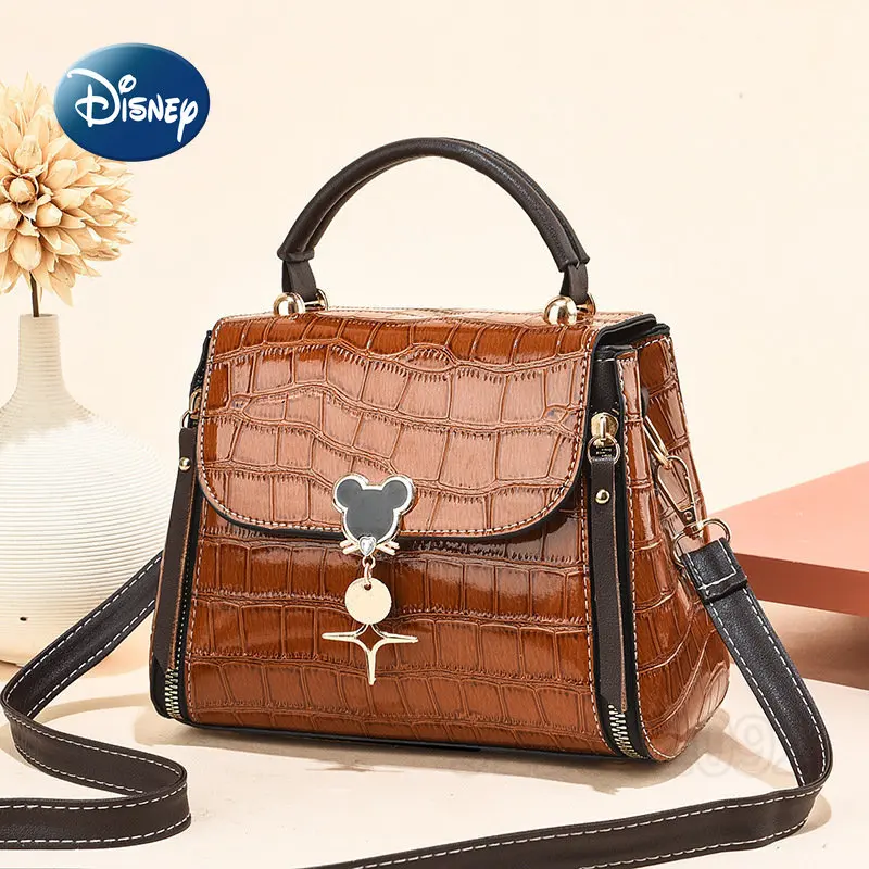 Disney Mickey New Women's One Shoulder Crossbody Bag Cartoon Women's Bag Large Capacity High Quality Luxury Brand Handbag