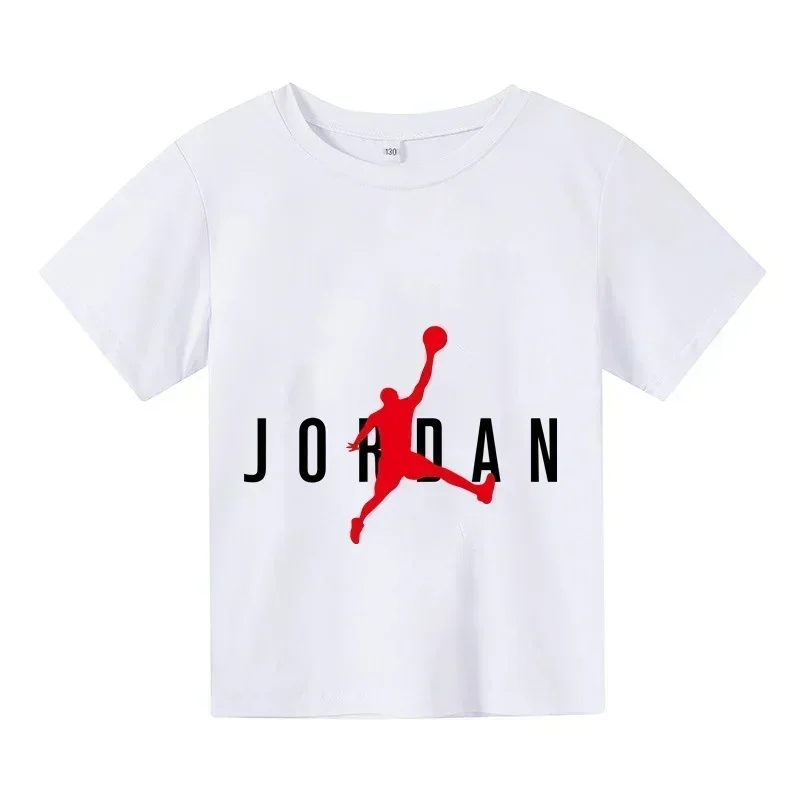 2024 Summer Cotton Kids Brand Sports Short Sleeve Kids Girls T-shirt Baby Boys Fashion Sports short sleeve