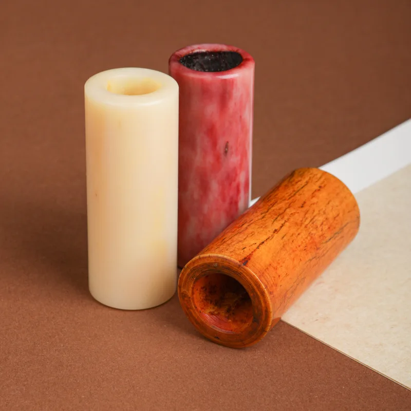 25x70mm Natural Camel Bone Handheld Ornament, Unrefined Bone Stick Material for Hand Culture Play, Oily and Smooth Bone Ring