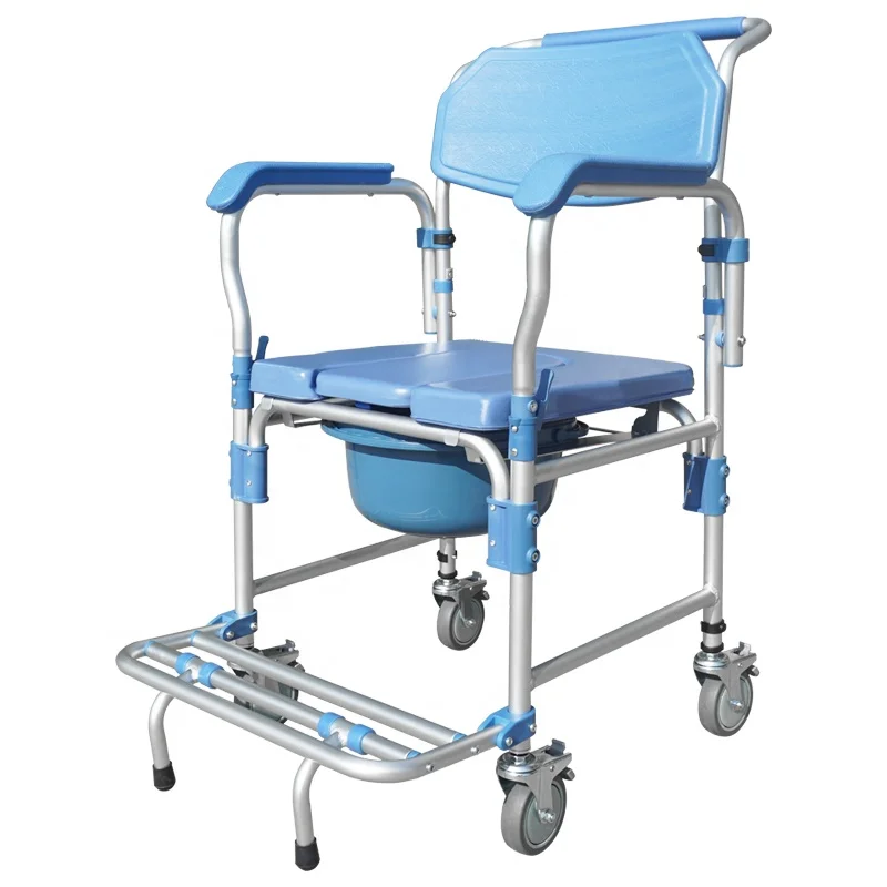 Drop Arm Bedside Patient Transfer Mobile Commode Chair Toilet