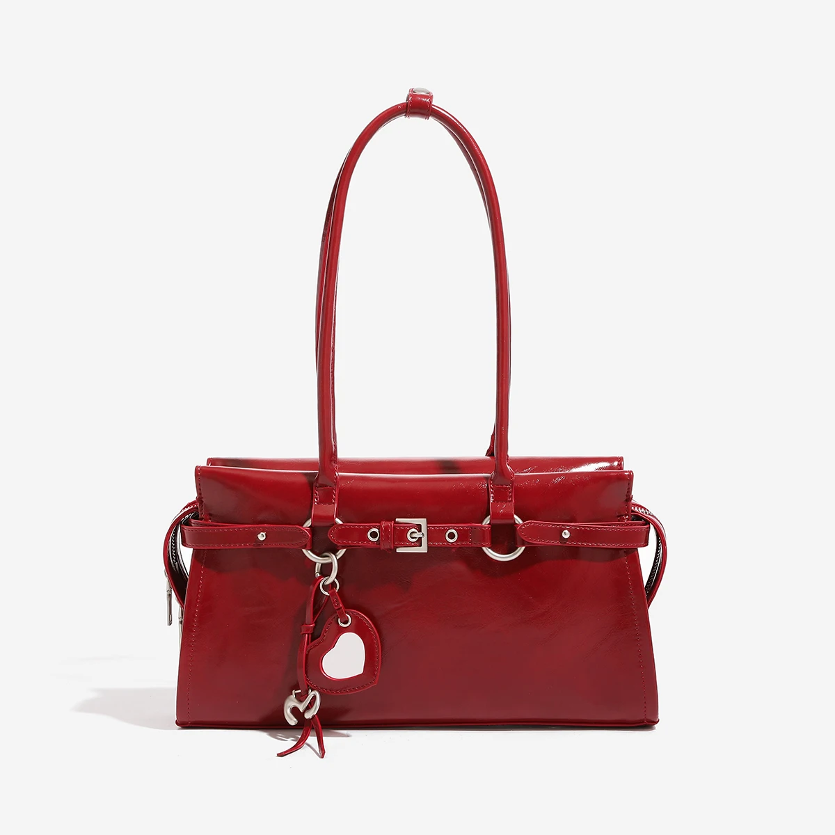 

Red Square Underarm Bags For Women Luxury Designer Handbags And Purses 2025 New In Fashion Large Capacity Belt Buckle Shoulder