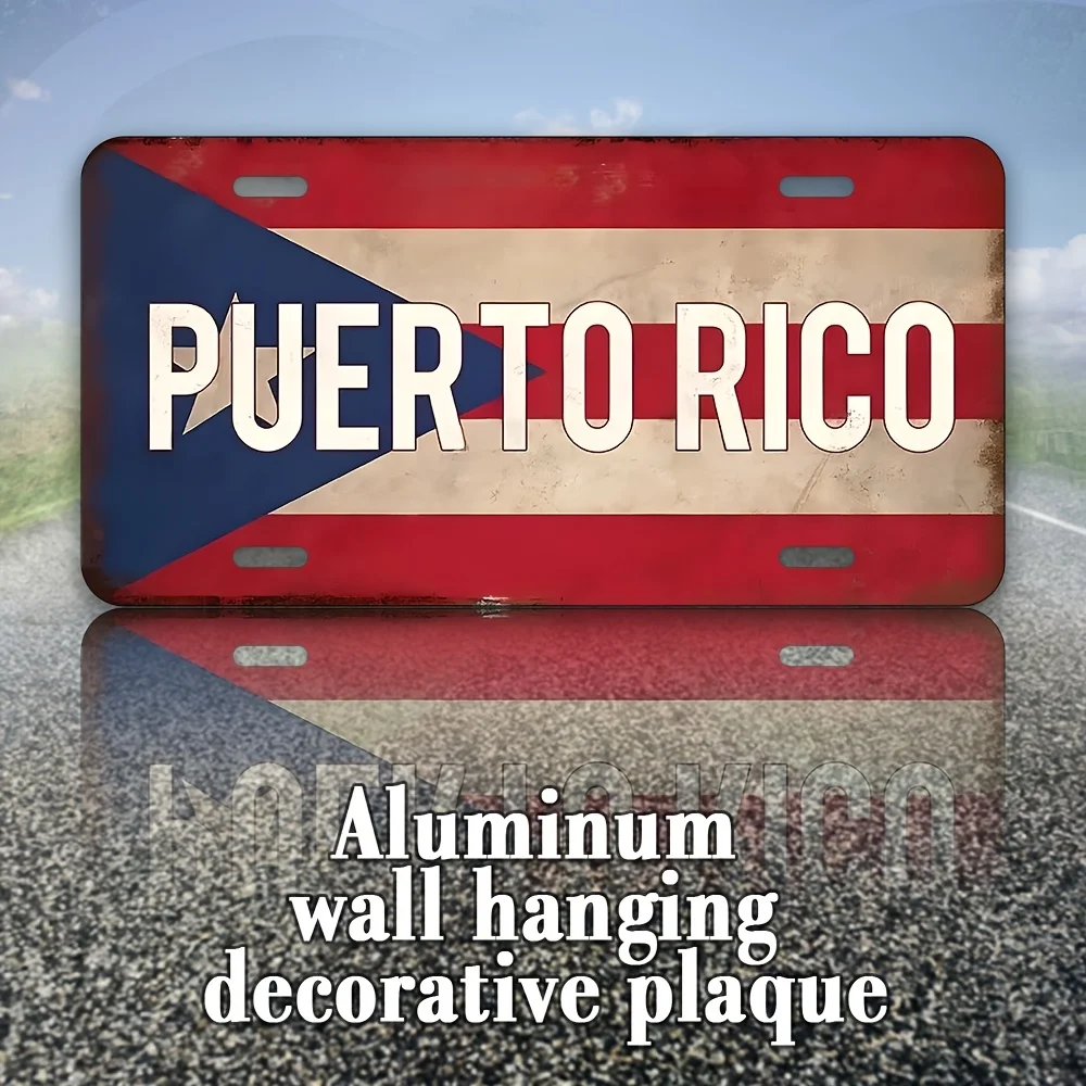 علامة ديكور فنية جدارية عتيقة من الألومنيوم بورتوريكو، لوحة معدنية مقاومة للطقس، غرفة، بار، مقهى، ديكور المرآب #1