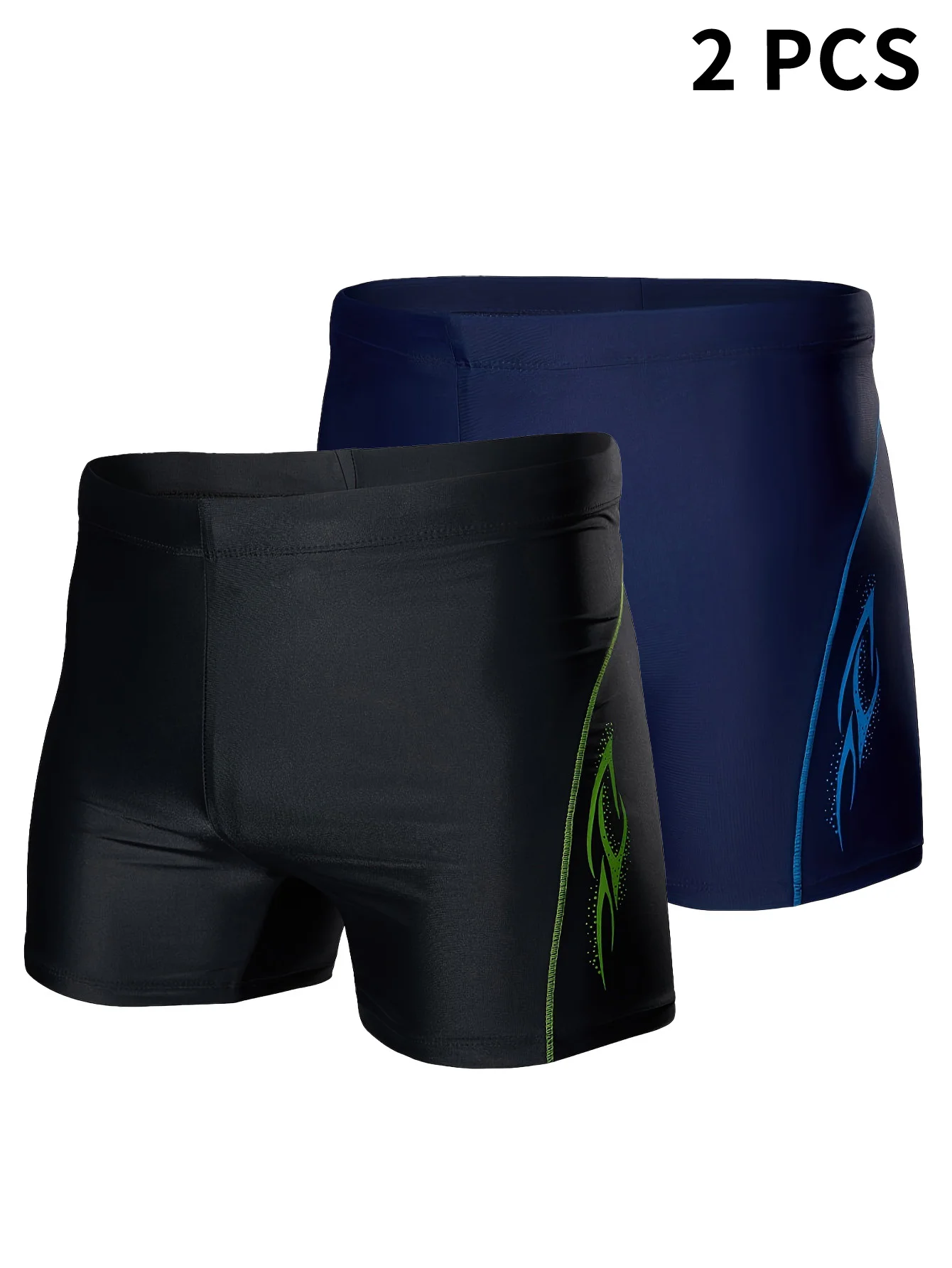 2 Pieces, Men's Quick-Drying Sports Swimming Trunks - Elastic Swimming and Surfing Shorts for Comfort and Performance
